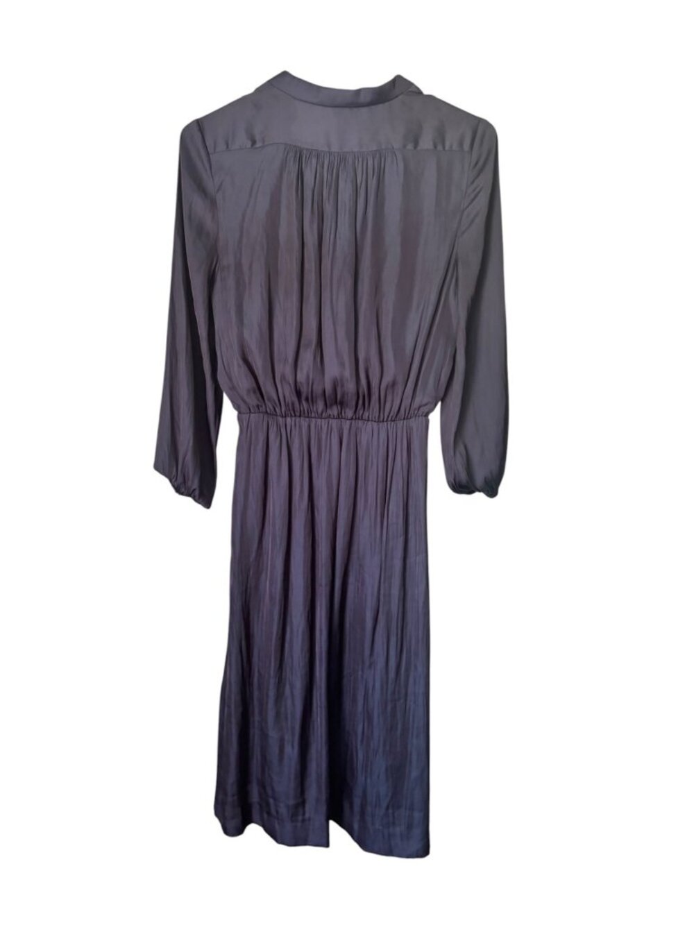 Point Sur Women's Navy Blue V-Neck Three-Quarter Sleeve Midi Dress - Picture 3 of 7